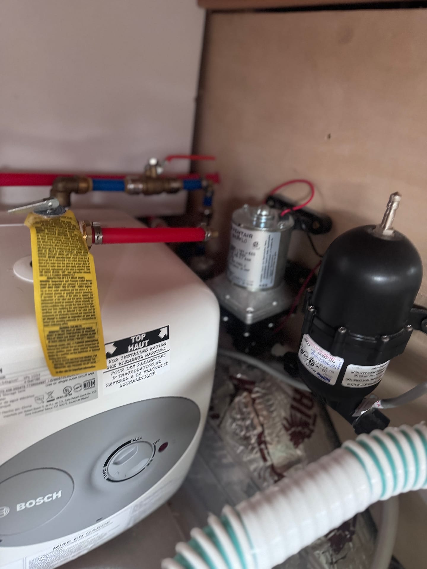 Plumbing system in a Sprinter van conversion